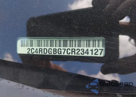 2012 Dodge Grand Caravan Se/Avp из США, поврежденный, VIN 2C4RDGBG7CR234127